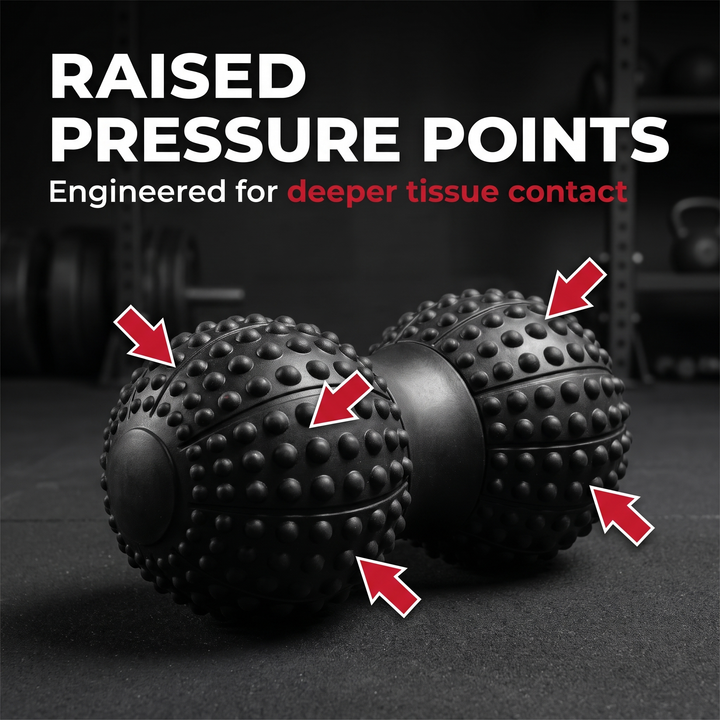 Professional Peanut Massage Ball TPE Raised Point Fascia Ball Back Waist Foot Myofascial Release Ball for Home Gym Recovery Mobility Rehab - Raised Pressure Points