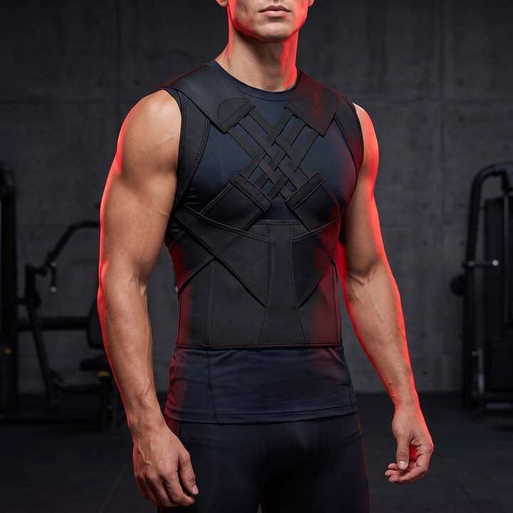 Adjustable Posture Corrector for Men and Women Shoulder Back Brace Upper Spine Support Middle Back Straightener Rehabilitation Posture Support Brace - Black front studio hero