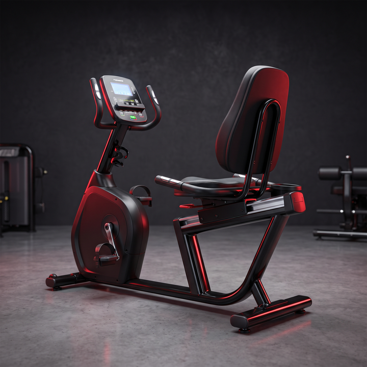 PhysioAthletX Adjustable Recumbent Exercise Bike - front 3/4 hero view
