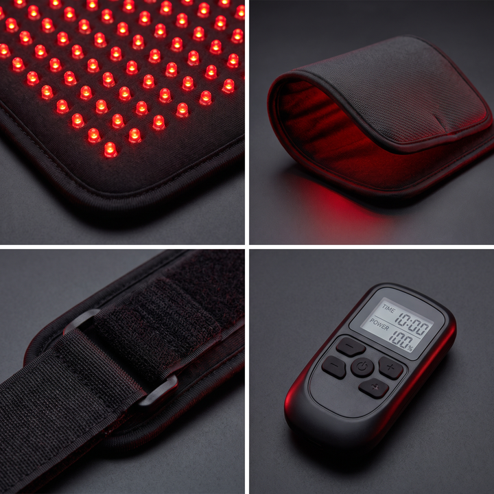 PHYSIOATHLETX Red Light Recovery Pad LED array and strap detail