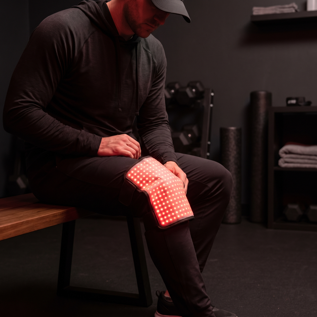 PHYSIOATHLETX Red Light Recovery Pad knee post-workout wind-down