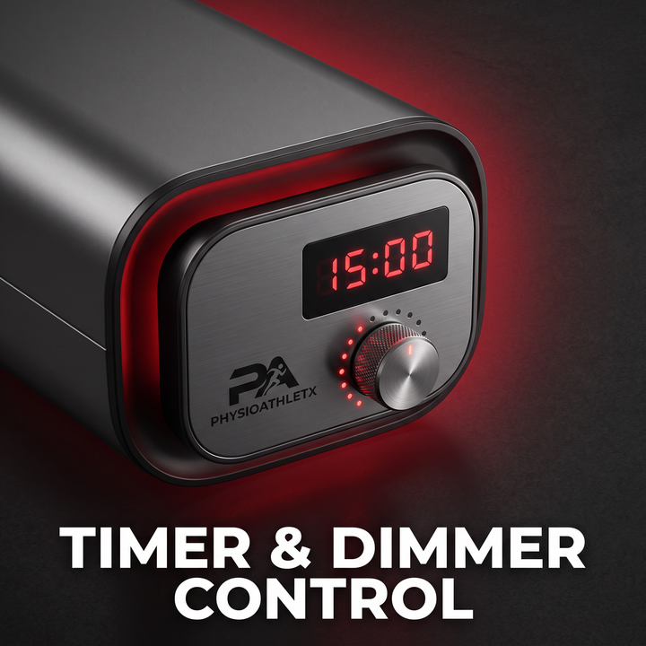 PHYSIOATHLETX red light recovery panel - timer and dimmer control