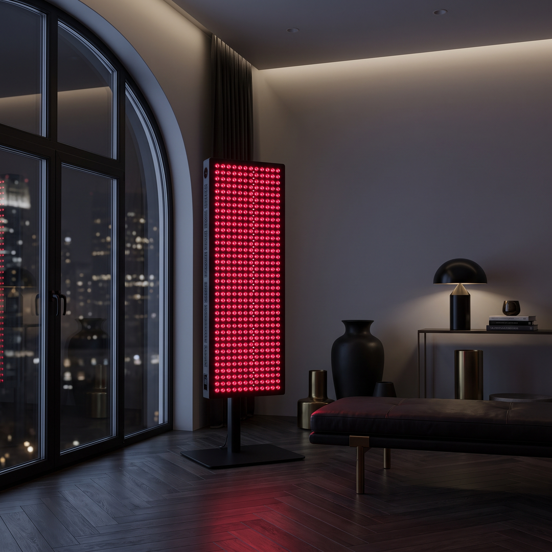 PHYSIOATHLETX red light recovery panel - recovery loft wide shot