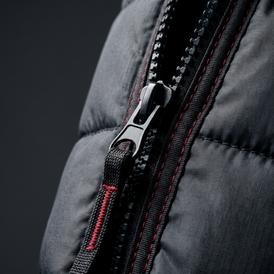 PHYSIOATHLETX Red Light Recovery Wrap - zipper closure macro detail