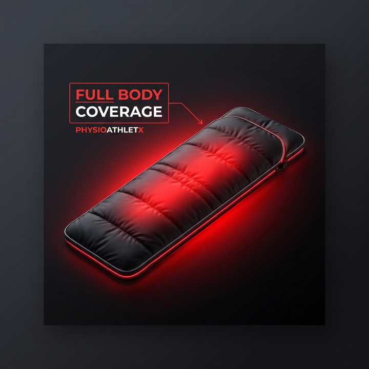 PHYSIOATHLETX Red Light Recovery Wrap - full body coverage callout