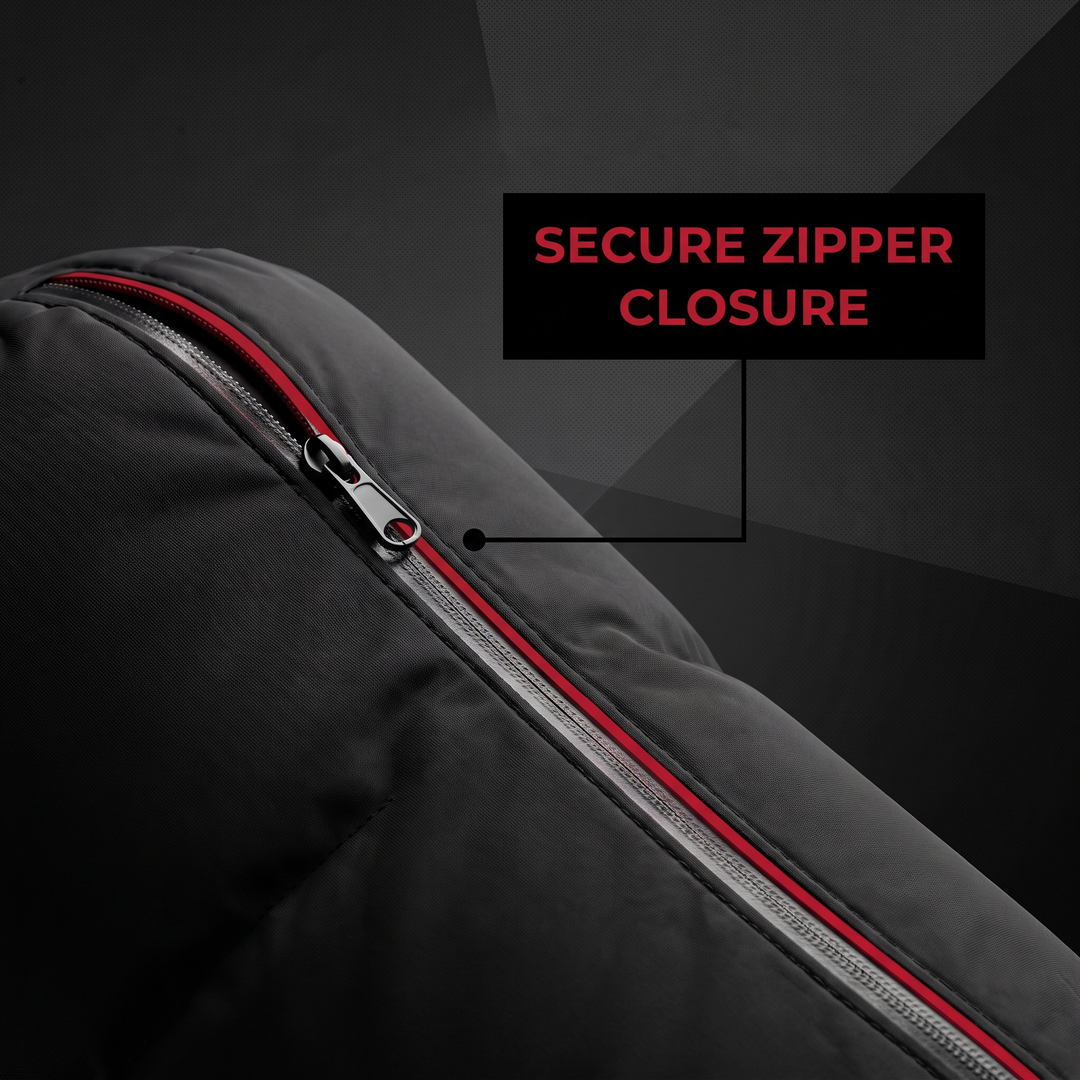 PHYSIOATHLETX Red Light Recovery Wrap - secure zipper closure callout