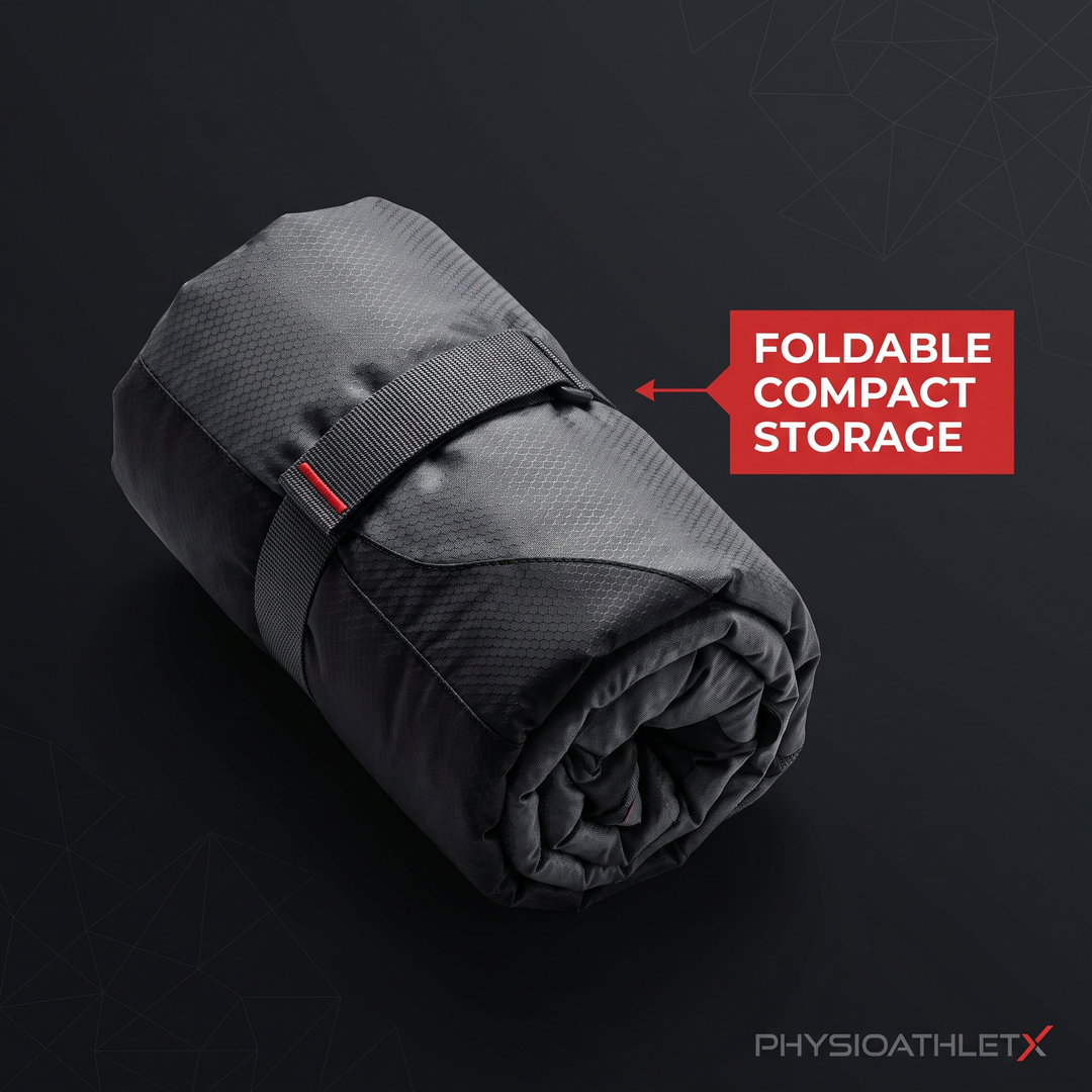 PHYSIOATHLETX Red Light Recovery Wrap - foldable compact storage callout