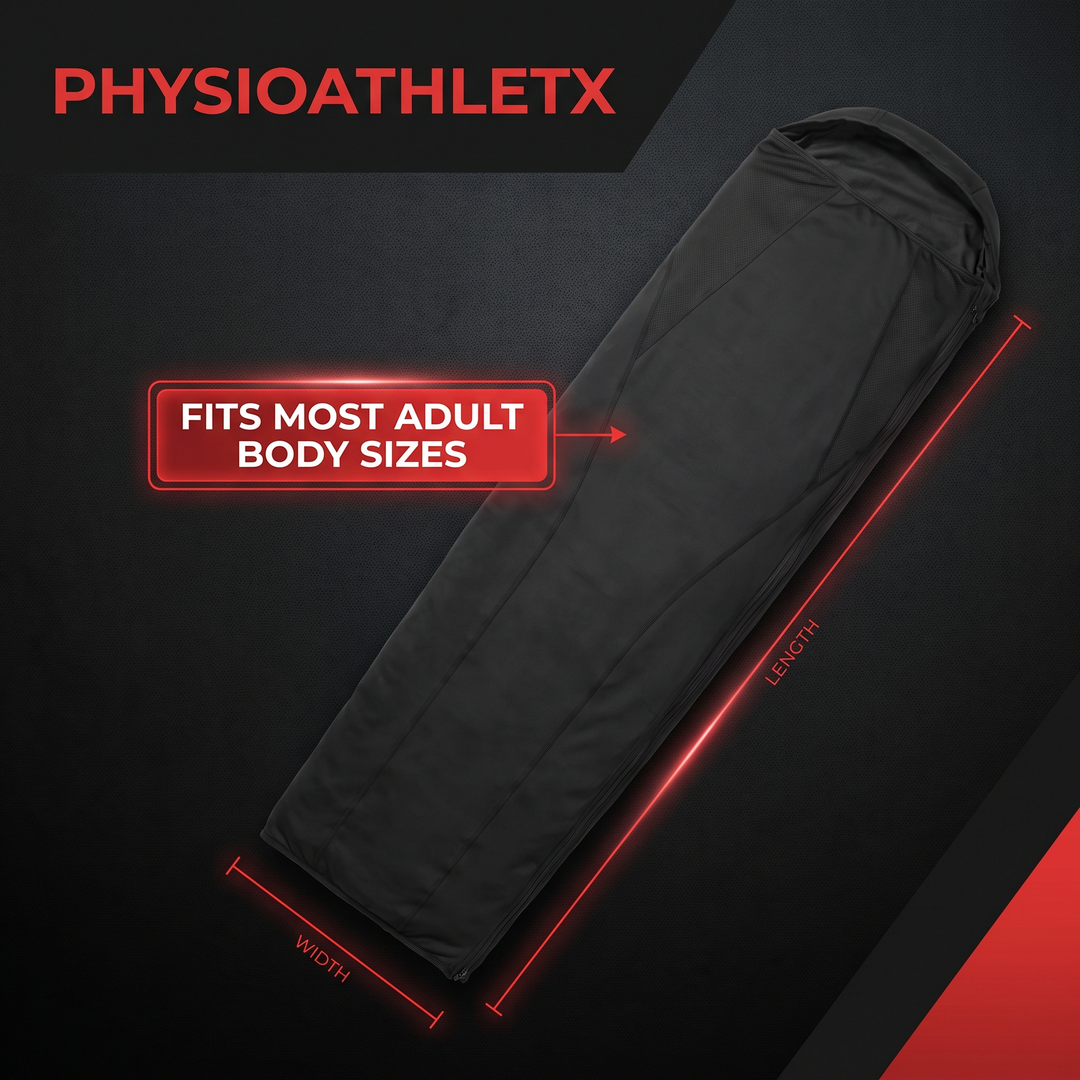 PHYSIOATHLETX Red Light Recovery Wrap - fits most adult body sizes callout