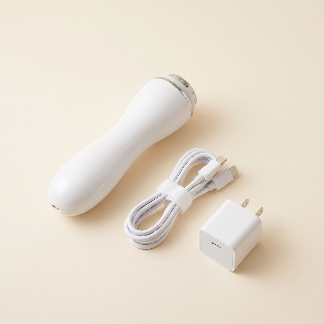 Power cable and adapter for professional-grade skin massage device
