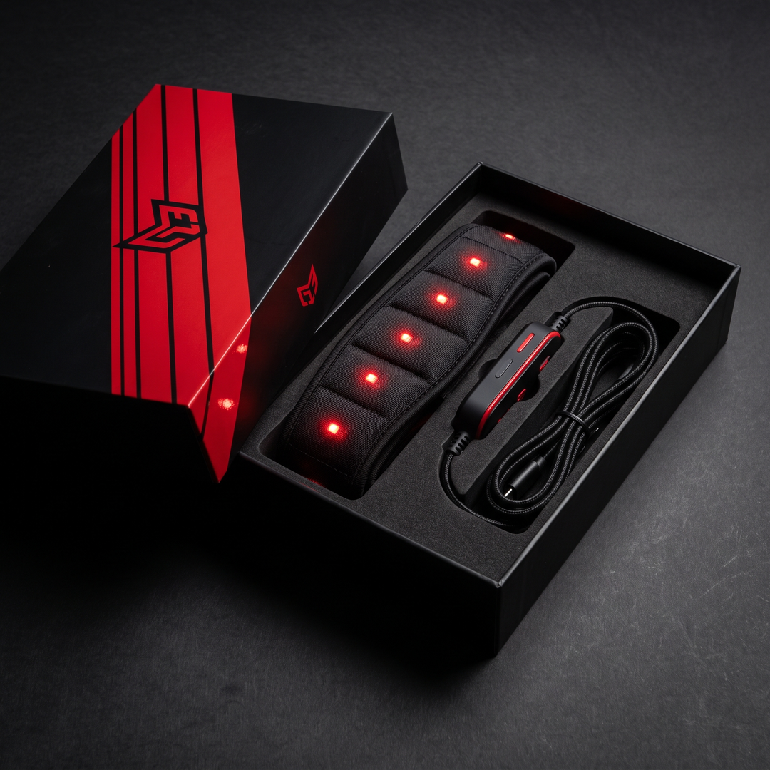 PHYSIOATHLETX Red Light Recovery Belt - retail packaging
