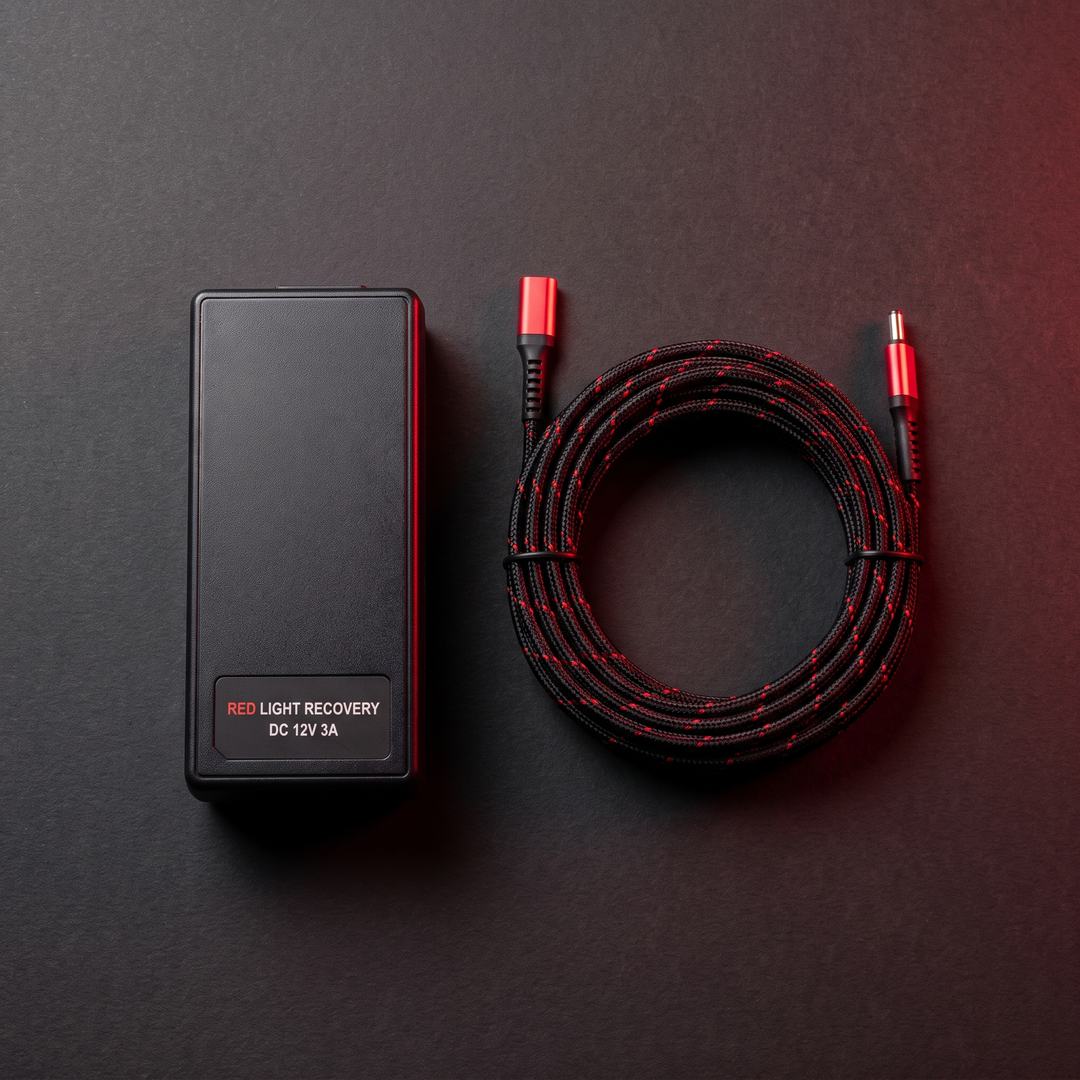 PHYSIOATHLETX red light recovery panel - power adapter and cable