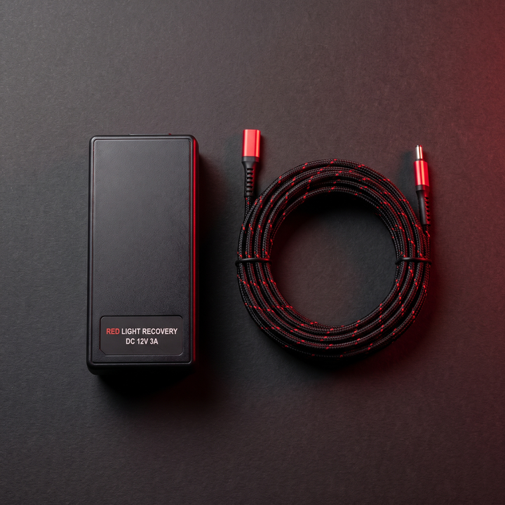 PHYSIOATHLETX red light recovery panel - power adapter and cable