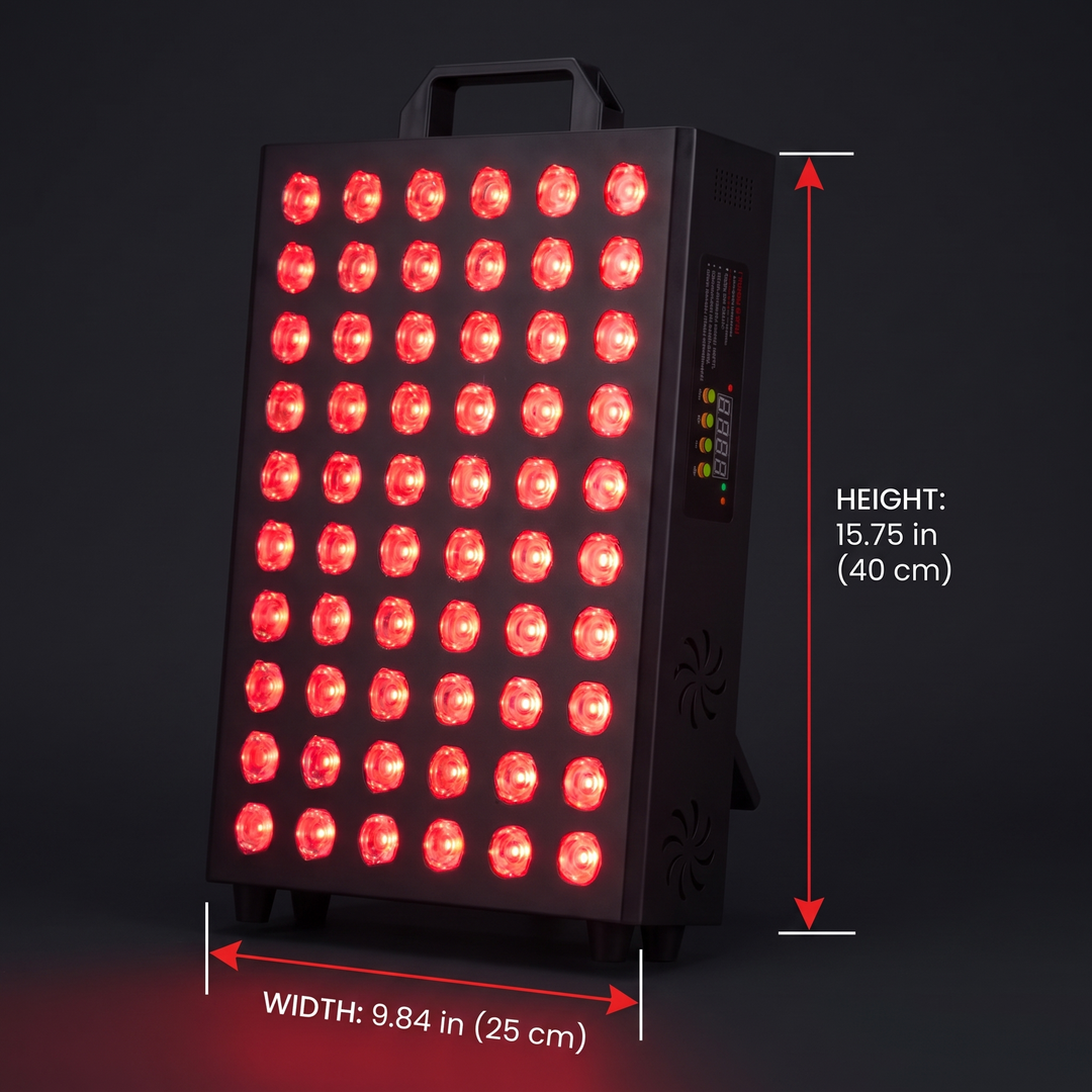 PHYSIOATHLETX red light recovery panel - dimensions size reference