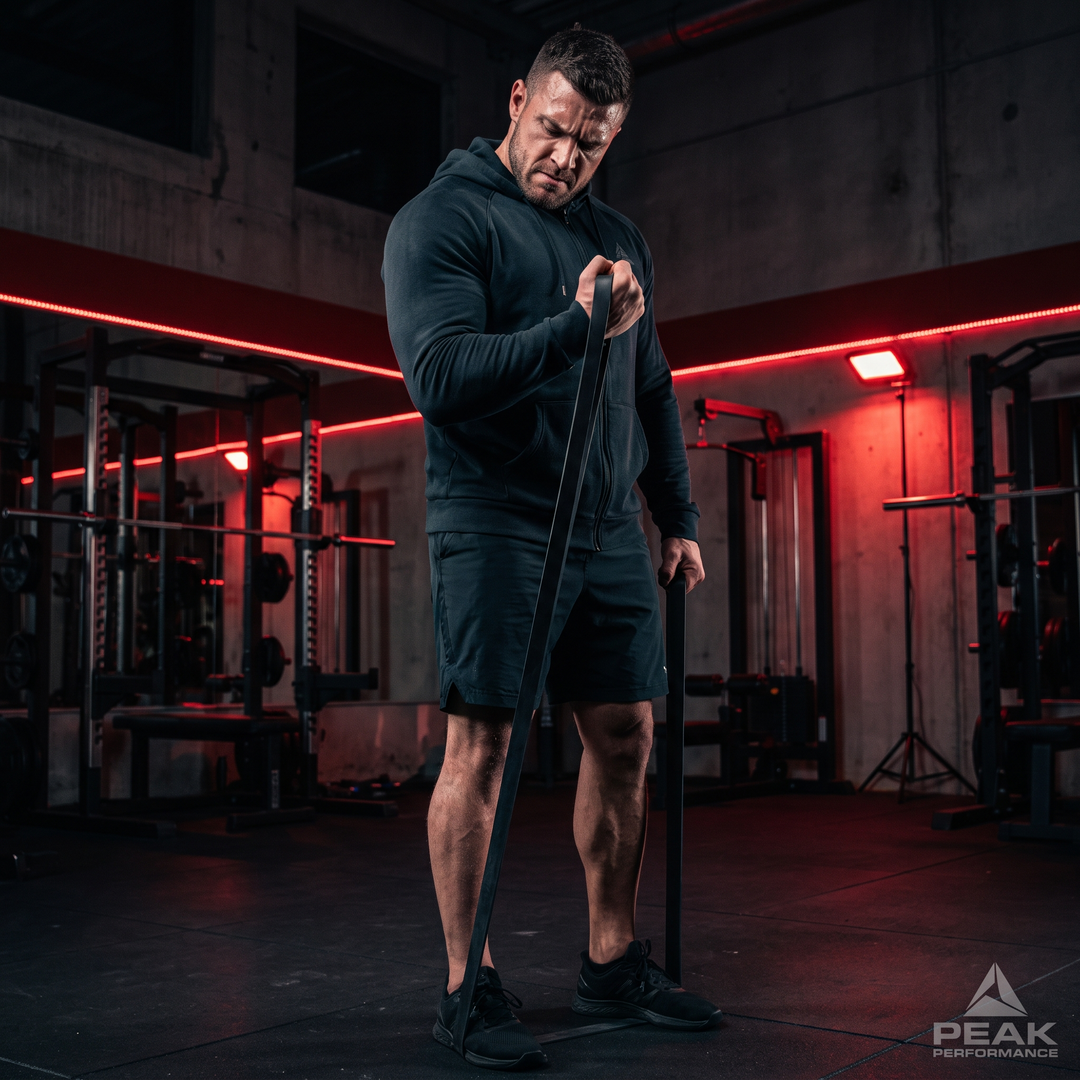 Heavy-Duty Stackable TPE Resistance Band - Bicep Curl Strength Training Action Shot