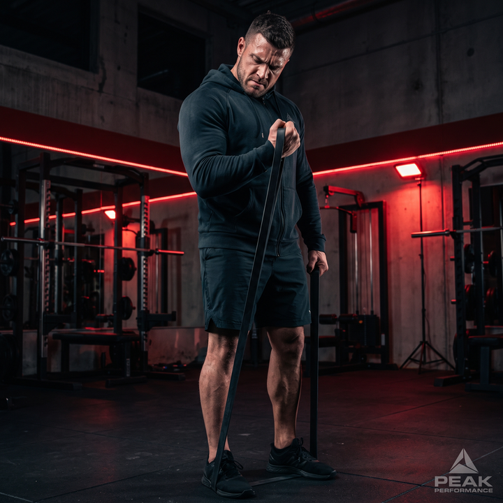 Heavy-Duty Stackable TPE Resistance Band - Bicep Curl Strength Training Action Shot