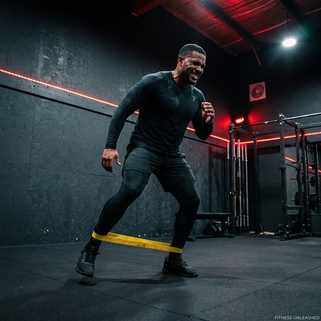 Heavy-Duty Stackable TPE Resistance Band - Lateral Band Walk Glute Activation Exercise - Yellow Resistance Level
