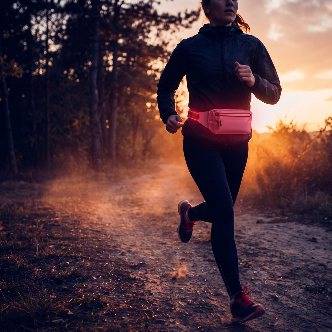 Lightweight Running Waist Bag Waterproof Sports Belt Bag Fitness Phone Holder Gym Cycling Waist Pack for Men Women Outdoor Workout - Pink
