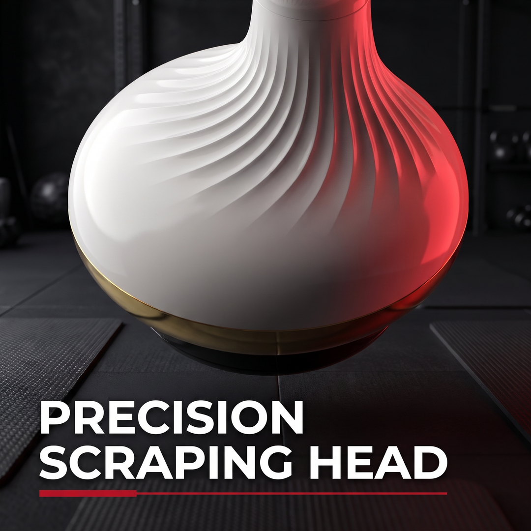 Precision scraping brush head close-up