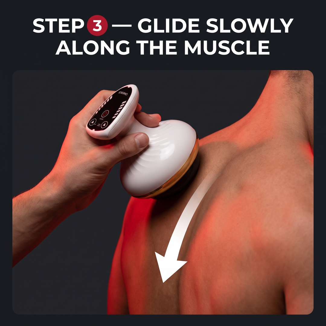 Step 3: glide slowly along the muscle
