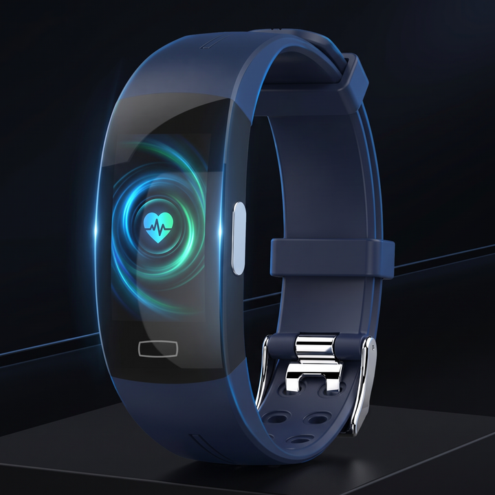 Professional Smart Fitness Band ECG PPG Heart Rate Blood Pressure Body Temperature Monitor Wrist Band Activity Tracker for Health Monitoring Daily Fitness Use - Blue