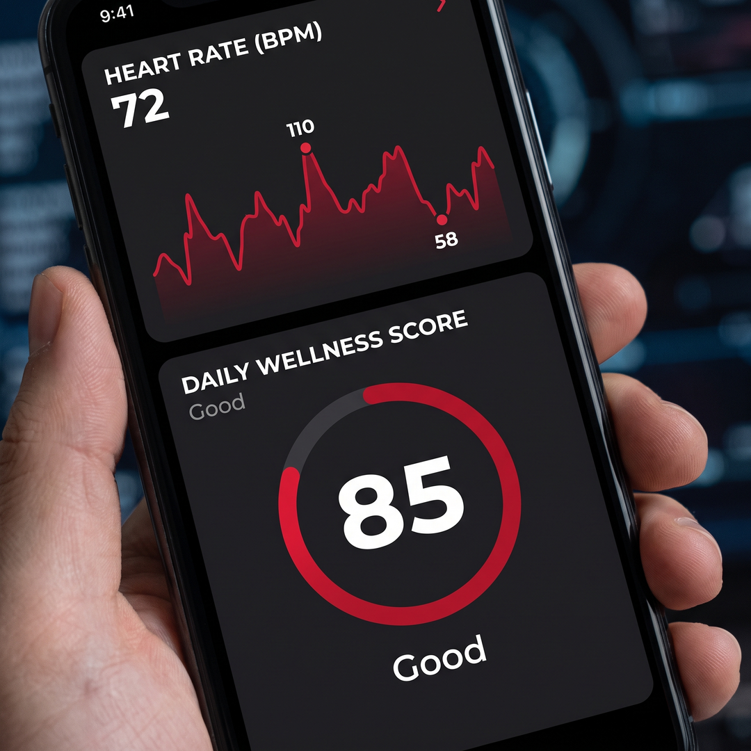 Smart Health Tracking Ring Heart Rate Blood Oxygen Skin Temperature Monitor 5ATM Waterproof Fitness Ring - App Heart Rate Graph