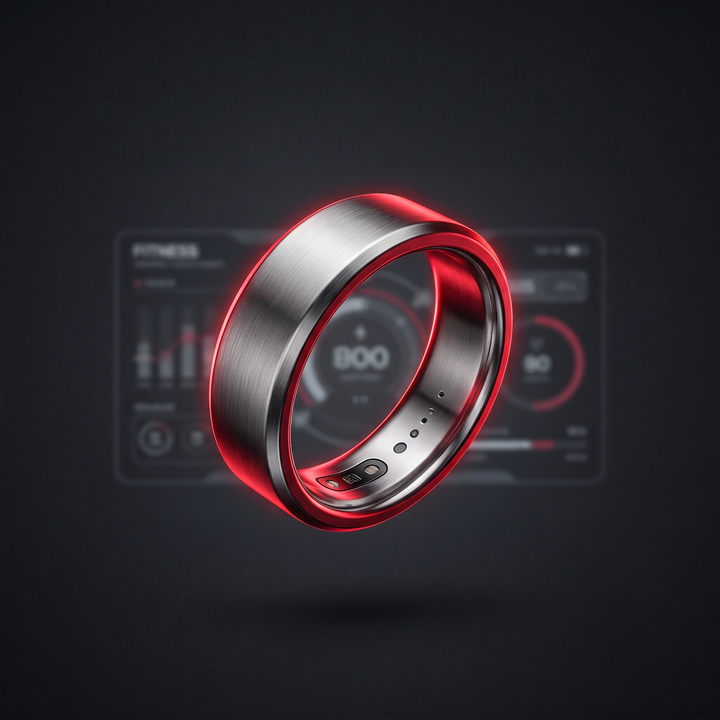 Smart Health Tracking Ring Heart Rate Blood Oxygen Skin Temperature Monitor 5ATM Waterproof Fitness Ring - Silver Smart Ring