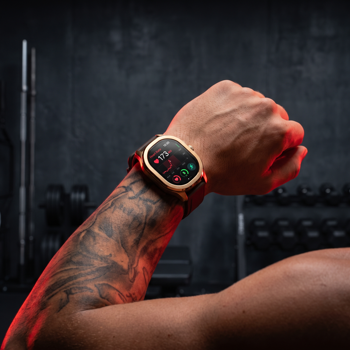 Professional Smart Watch for Men Touchscreen Sports Watch with Call Answer Heart Rate Monitor Waterproof Fitness Tracker Business Casual Design - Gold