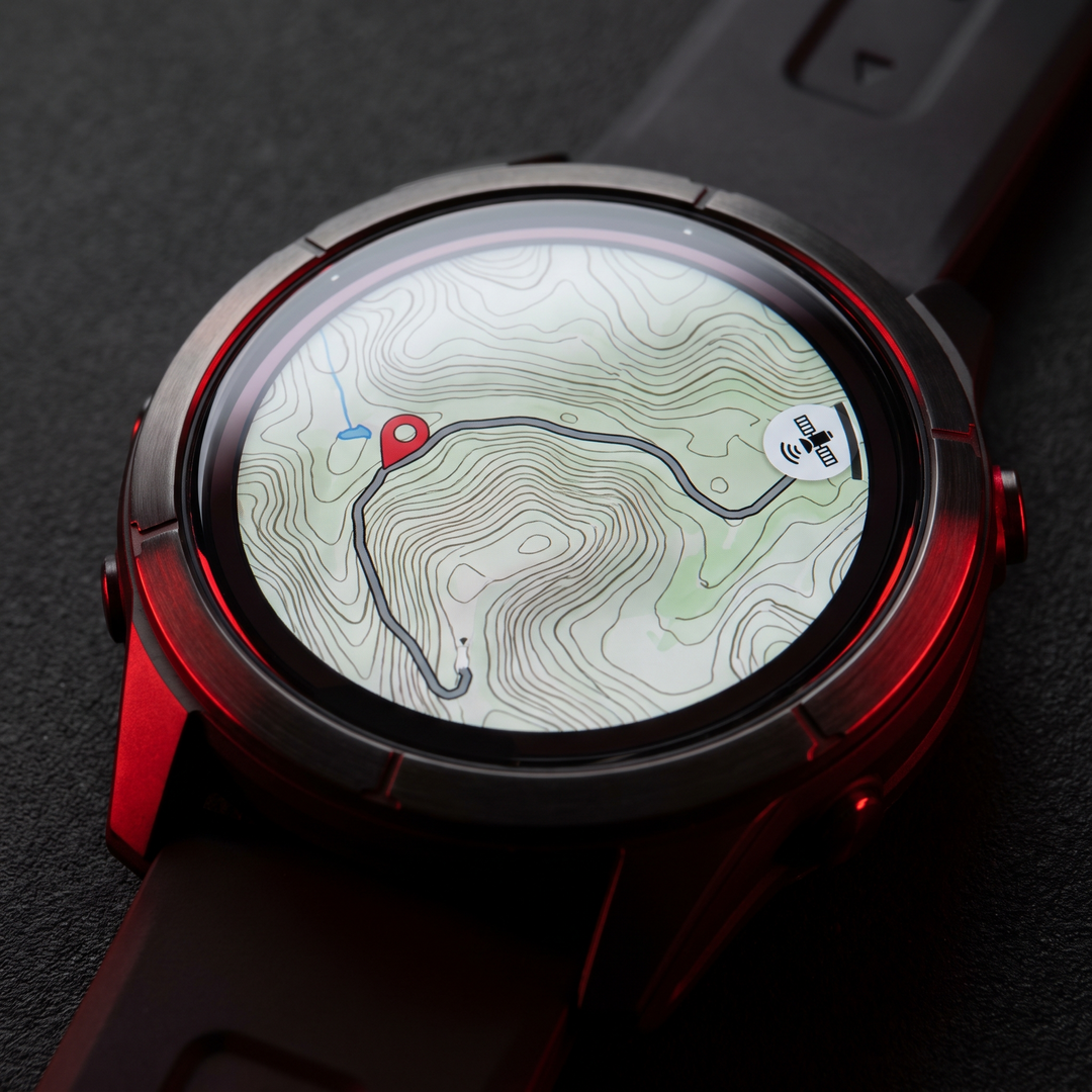 GPS tracking screen on PHYSIOATHLETX Smart Watch