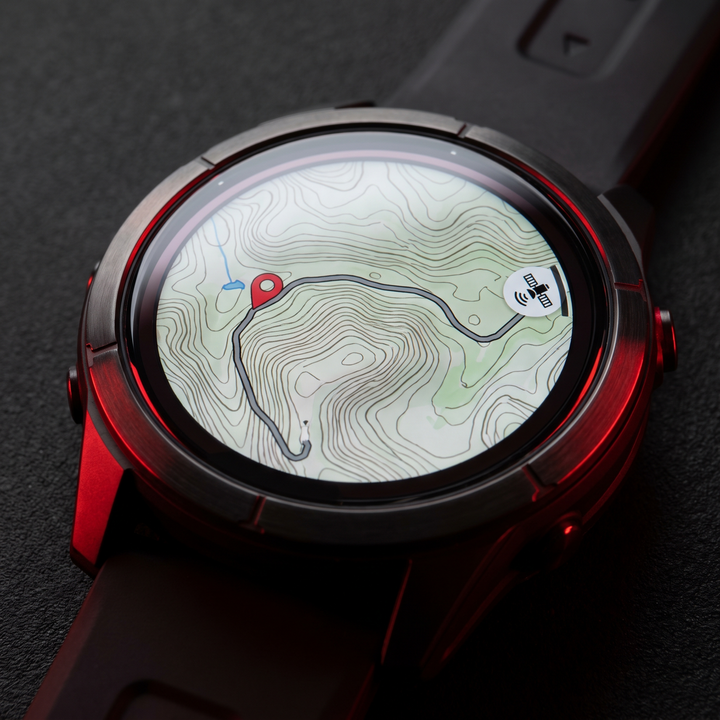 GPS tracking screen on PHYSIOATHLETX Smart Watch