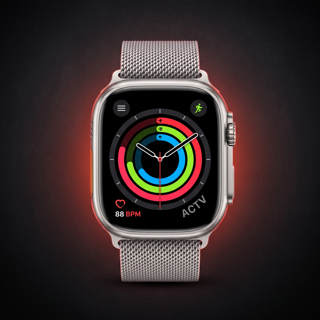 PHYSIOATHLETX Professional Smart Watch GPS Bluetooth Calling AMOLED Smartwatch - Silver Mesh Belt band front view