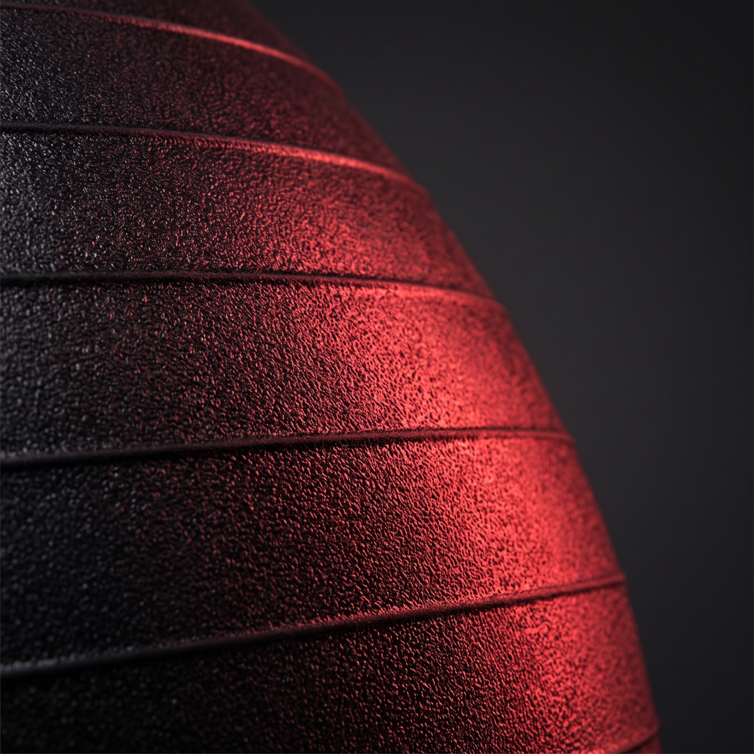Macro close-up of anti-slip textured grip surface on stability exercise ball