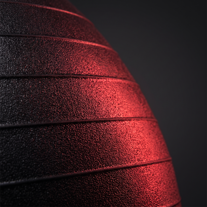 Macro close-up of anti-slip textured grip surface on stability exercise ball
