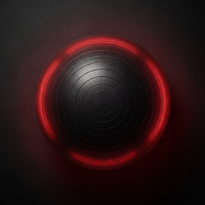 Top-down studio shot of stability exercise ball