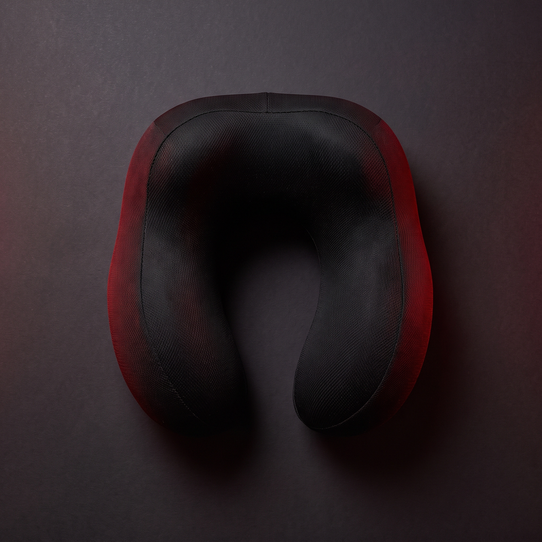 Top-down view of the black ergonomic U-shaped neck cradle design