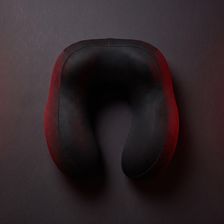 Top-down view of the black ergonomic U-shaped neck cradle design