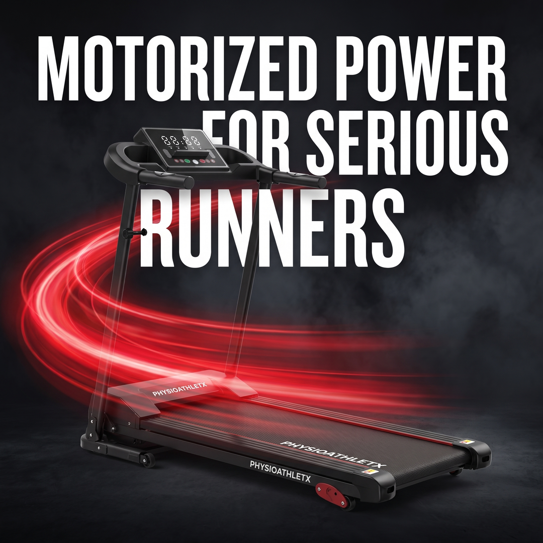 PHYSIOATHLETX Professional Electric Treadmill - Matte Black, Performance Hero