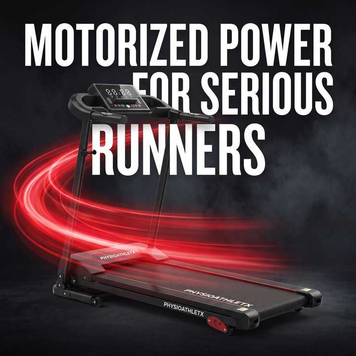PHYSIOATHLETX Professional Electric Treadmill - Matte Black, Performance Hero
