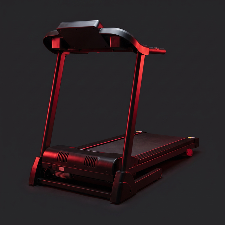 PHYSIOATHLETX Professional Electric Treadmill - Matte Black, Rear View