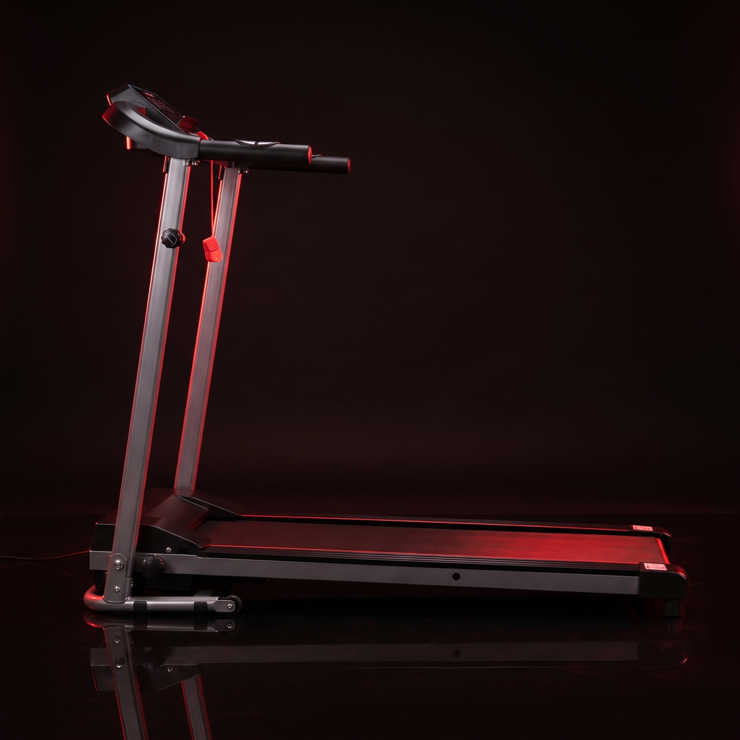 PHYSIOATHLETX Professional Electric Treadmill - Silver, Side Profile