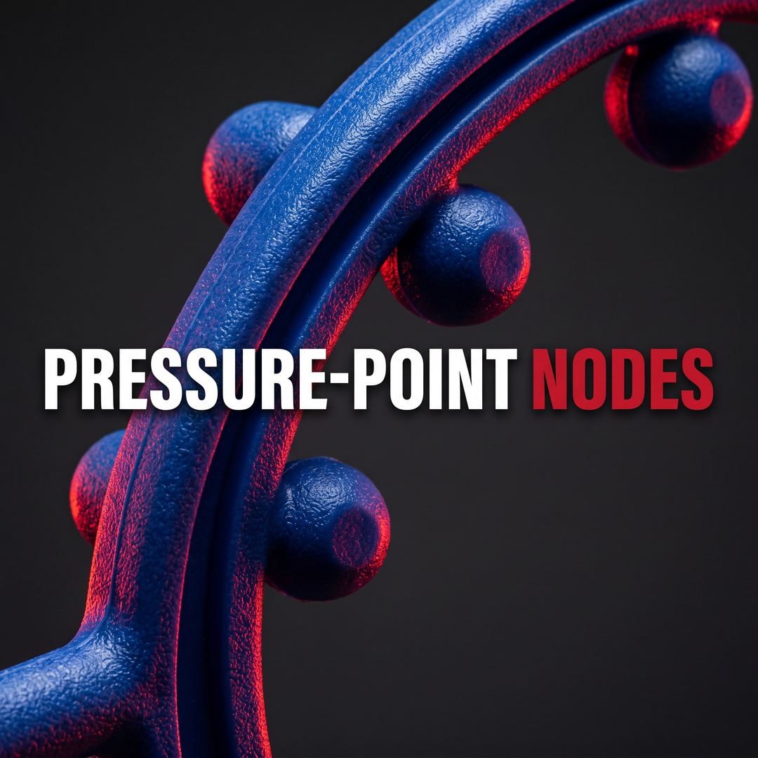 Professional Trigger Point Massage Cane Hook Massager - PHYSIOATHLETX - Blue, Pressure Node Detail