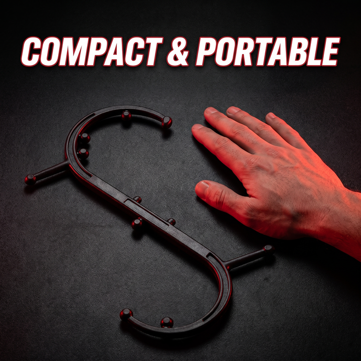 Professional Trigger Point Massage Cane Hook Massager - PHYSIOATHLETX - Black, Size Comparison