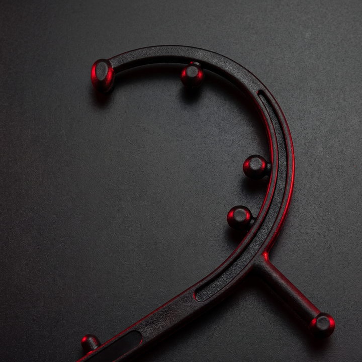 Professional Trigger Point Massage Cane Hook Massager - PHYSIOATHLETX - Black, Top View