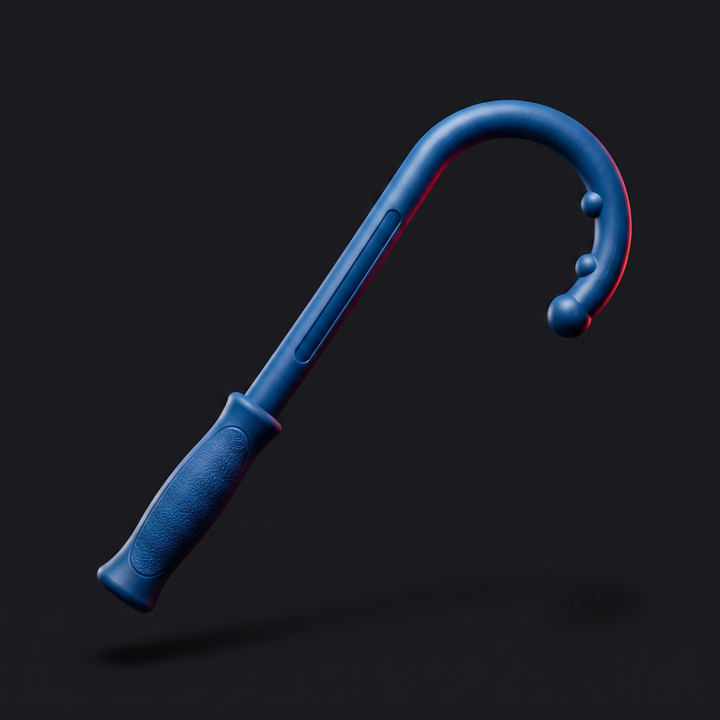 Professional Trigger Point Massage Stick Hook Cane Self Massage Tool Back Muscle Relief Body Massage Therapeutic Tool for Home Gym Recovery Rehabilitation - Blue