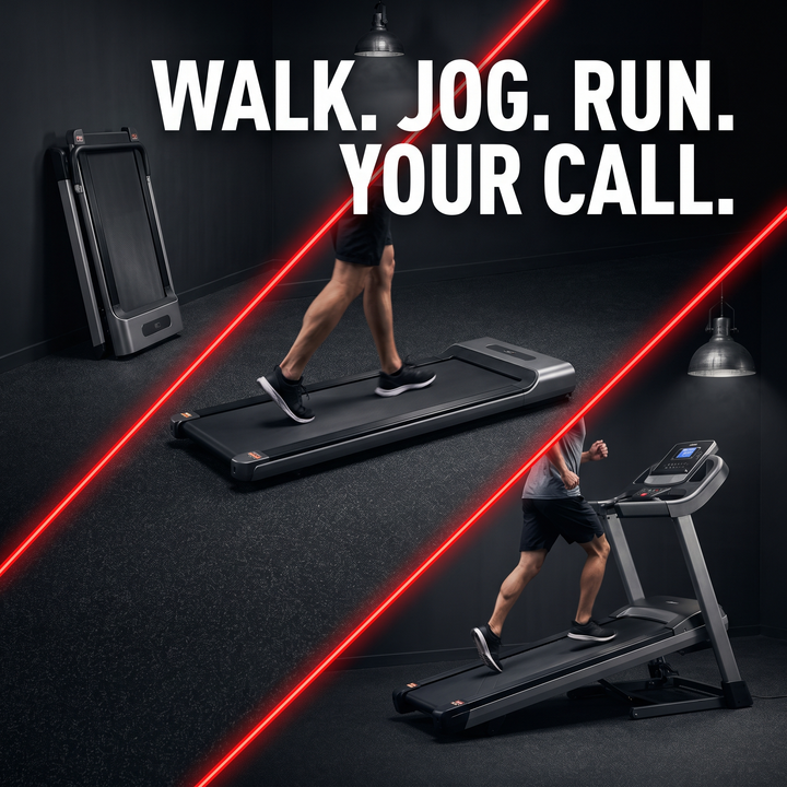 PHYSIOATHLETX Foldable Treadmill - Walk Jog Run Triple Mode Composite