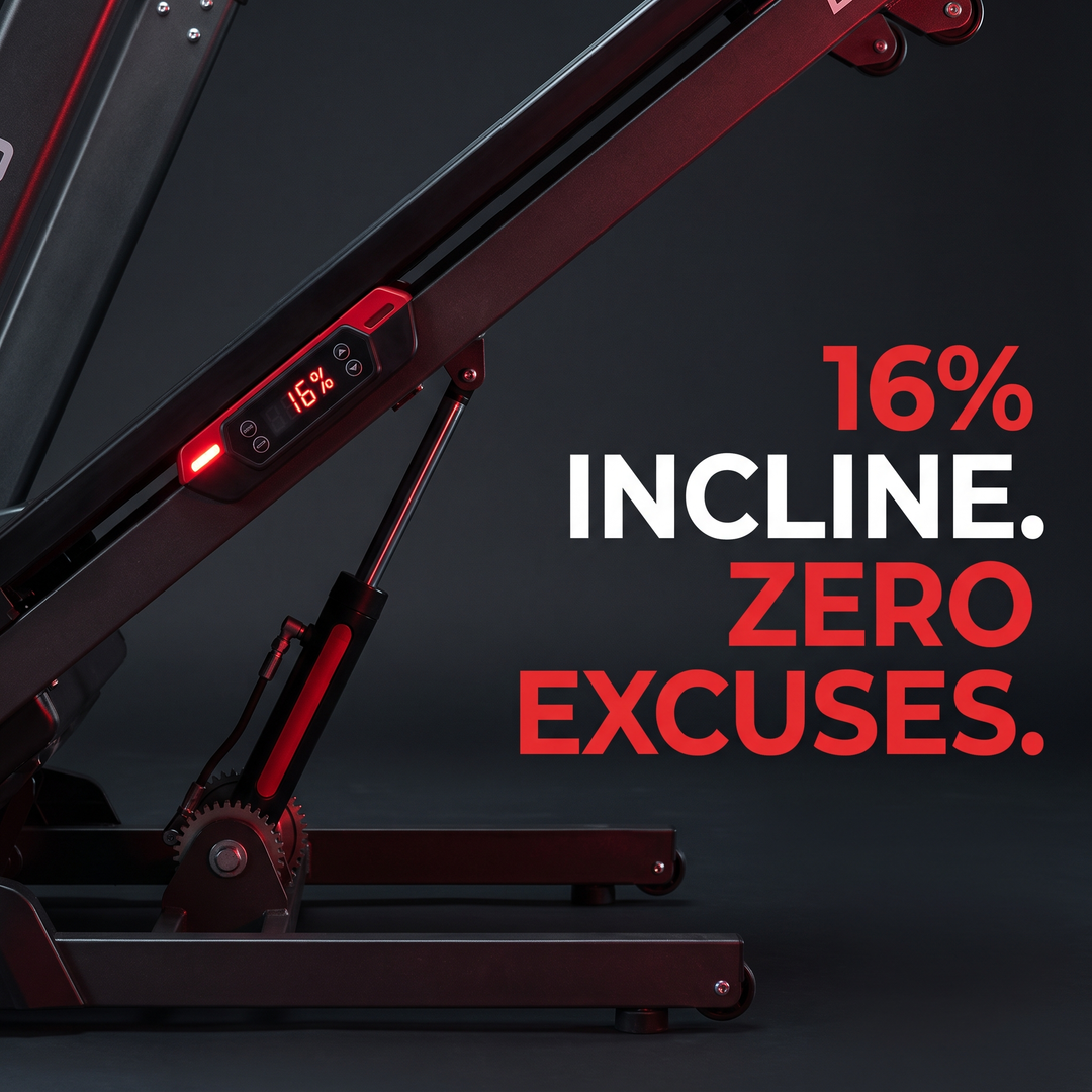 PHYSIOATHLETX Foldable Treadmill - 16% Incline Adjustment Feature