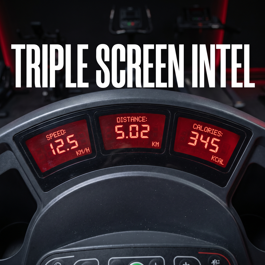PHYSIOATHLETX Foldable Treadmill - Triple Screen Display