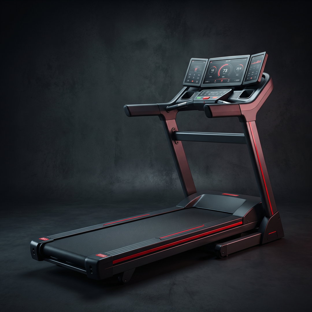 PHYSIOATHLETX Foldable Treadmill with Handle - Three-Quarter Angle View