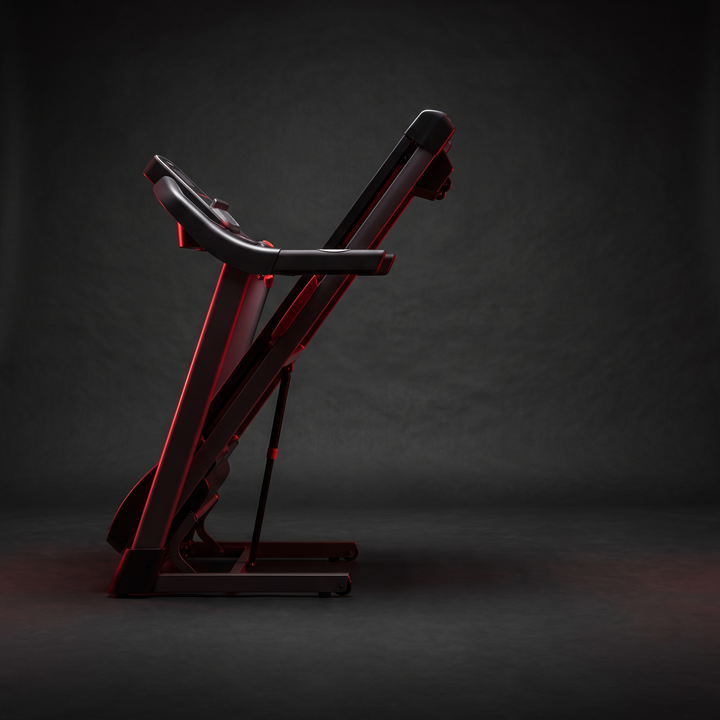 PHYSIOATHLETX Foldable Treadmill - Side Profile at Max Incline