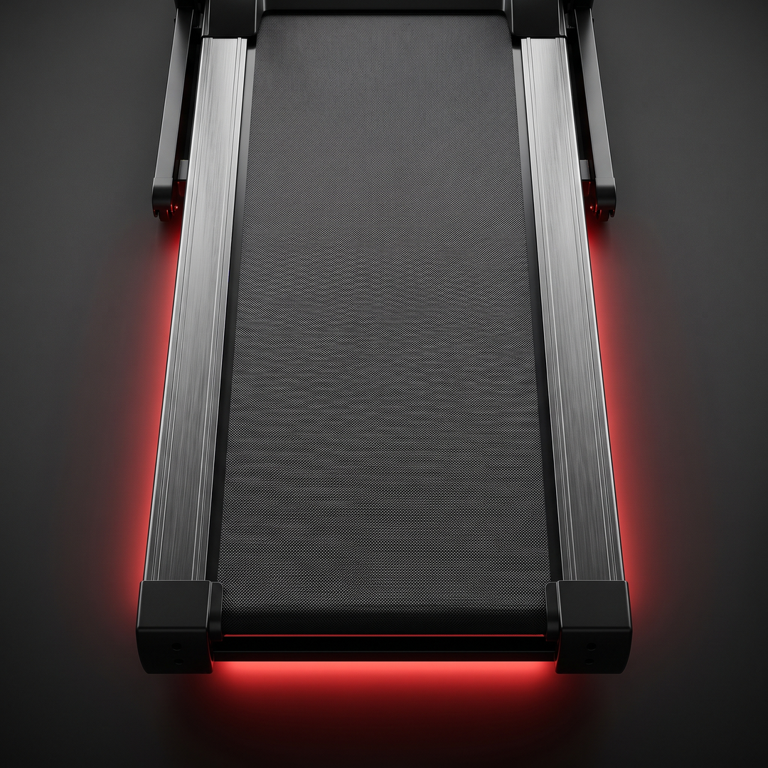PHYSIOATHLETX Foldable Treadmill - Top-Down Running Belt View