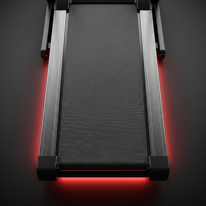 PHYSIOATHLETX Foldable Treadmill - Top-Down Running Belt View